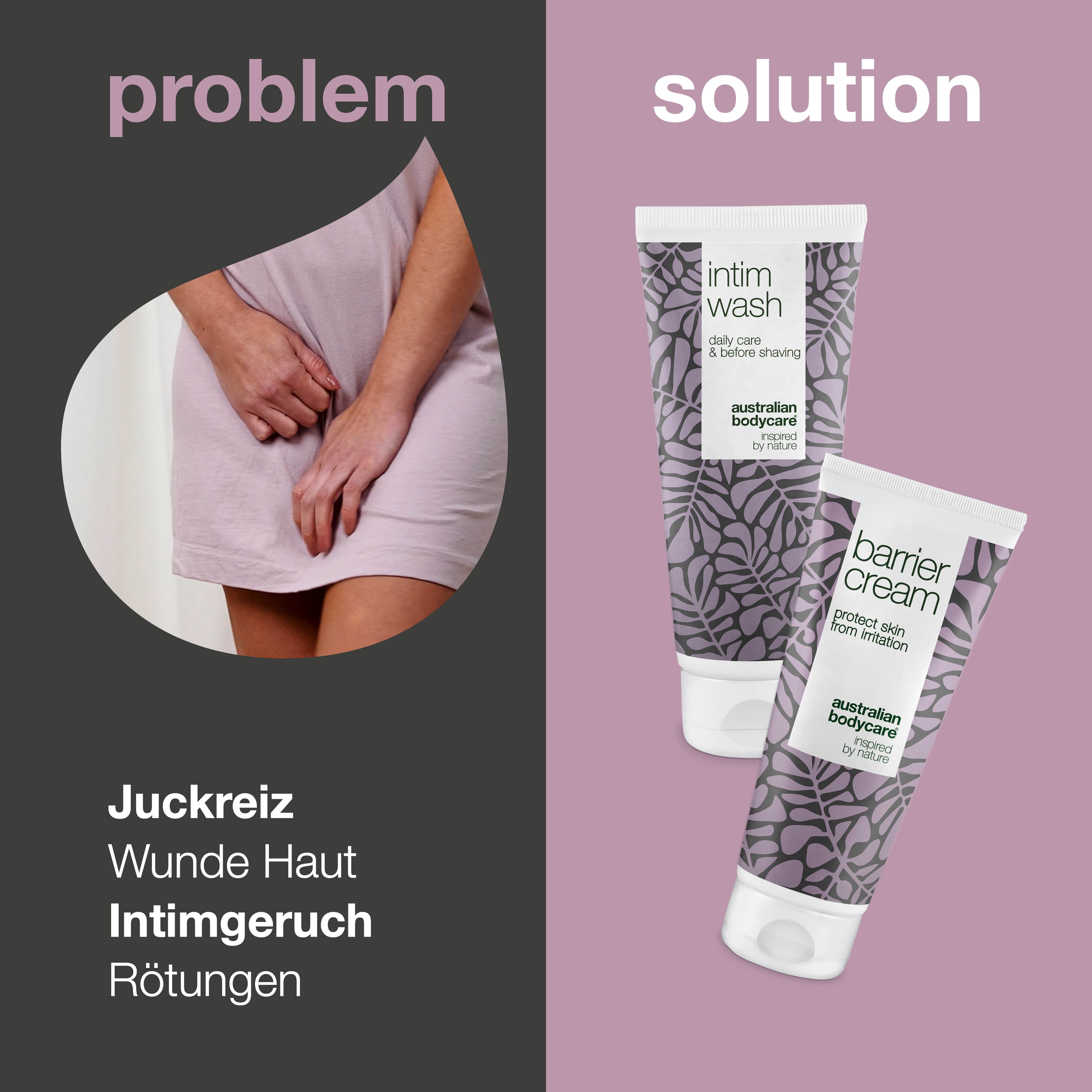 Intimpflege-Set mit Intimwaschlotion und Barrierecreme – lindert Juckreiz, Rötungen und schützt vor Reibung