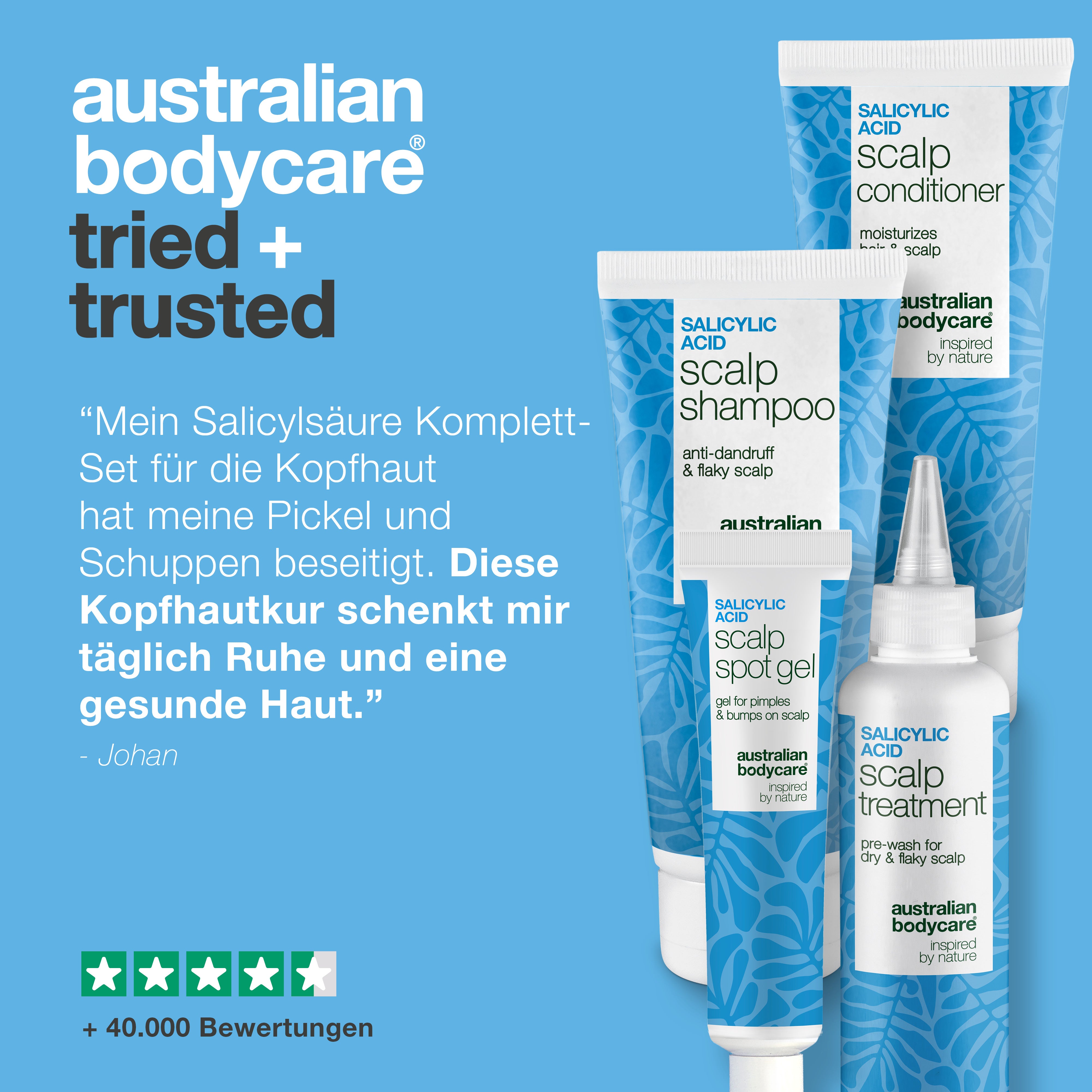 Tried and trusted: Kundenbewertung des Kopfhaut-Sets – 4,5 Sterne bei über 40.000 Bewertungen