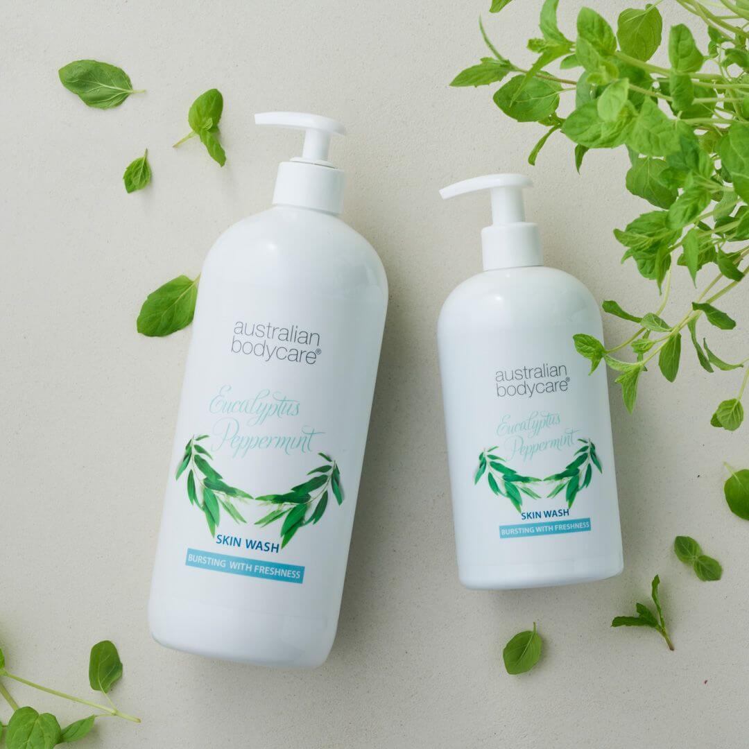 Professionelle Eucalyptus Peppermint Skin Wash — Duschgel für den professionellen Gebrauch mit natürlichem Teebaumöl und australischem Eukalyptus