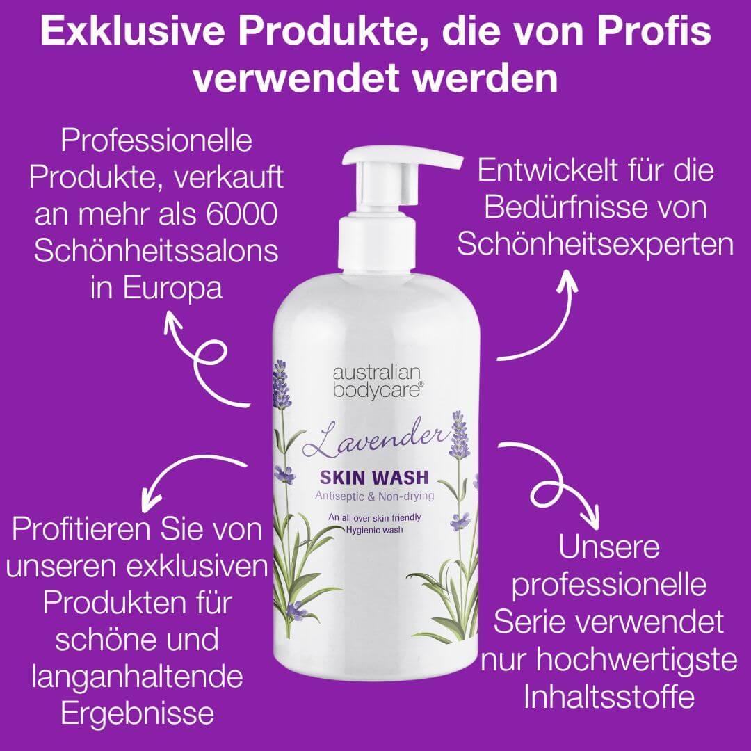 Professionelle Lavender Skin Wash — Professionell Duschgel mit Teebaumöl und Lavendel für die tägliche Körperreinigung