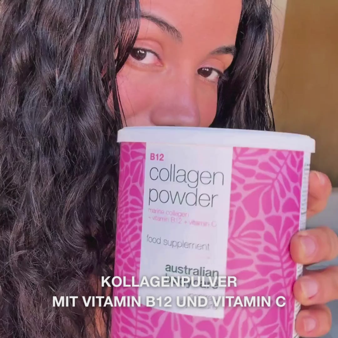 Marines Kollagenpulver mit Vitamin B12 und C – 250 g Nahrungsergänzung für Haut, Haare und Nägel – Australian Bodycare