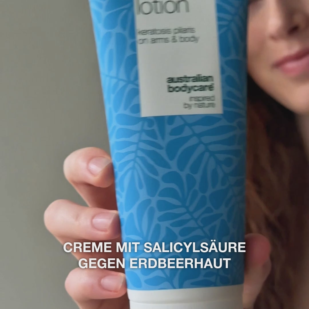 Körperlotion bei Keratosis Pilaris & Reibeisenhaut — Body lotion gegen Keratosis Pilaris. Glättet mit Salicylsäure, Niacinamid und Zink. Für raue, trockene Haut.