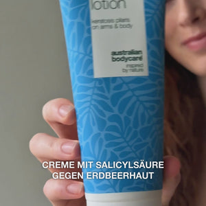Körperlotion bei Keratosis Pilaris & Reibeisenhaut — Body lotion gegen Keratosis Pilaris. Glättet mit Salicylsäure, Niacinamid und Zink. Für raue, trockene Haut.