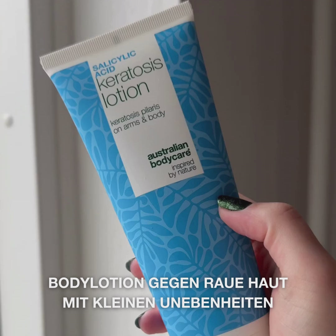 Keratosis Pilaris Körperlotion glättet raue, trockene Haut und Unebenheiten. Ideal bei Reibeisenhaut. Mit Salicylsäure, Niacinamid und Zink PCA.