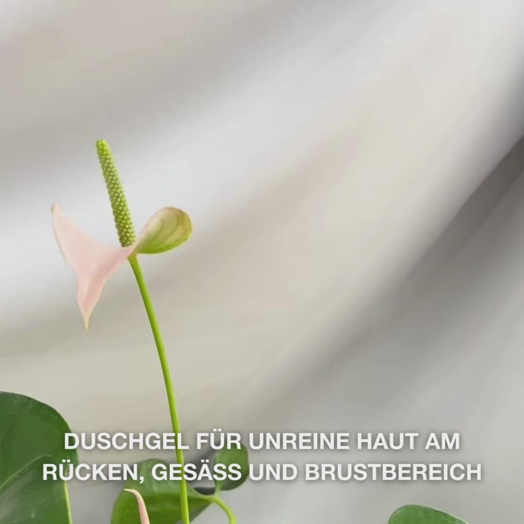 Duschgel mit Salicylsäure gegen Pickel und Poren. Mit Salicylsäure, Niacinamid, Zink PCA und feuchtigkeitsspendendem Glycerin.