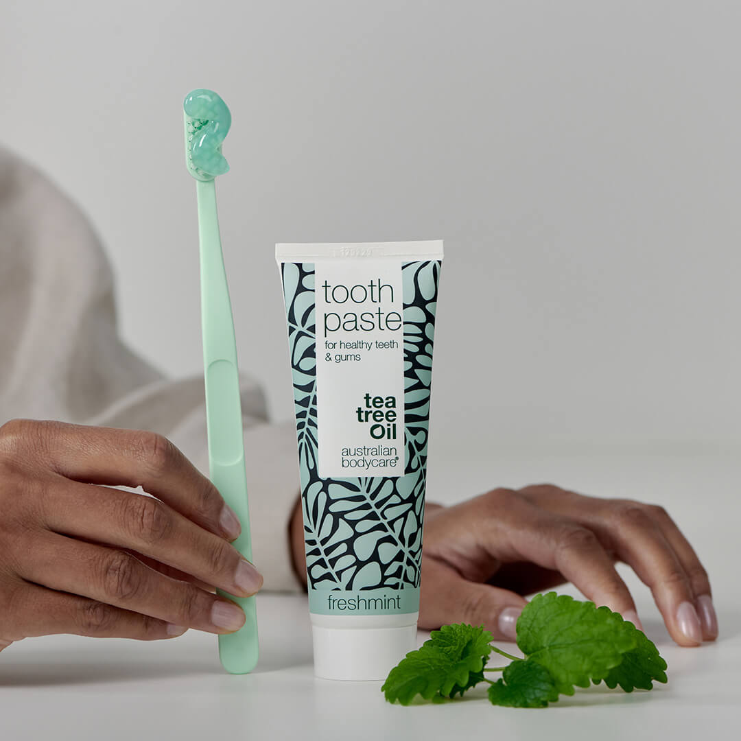 3 x Teebaumöl Zahnpasta mit frischer Minze - Zur täglichen Pflege bei Pilz im Mund und auf der Zunge oder Zahnfleischentzündungen