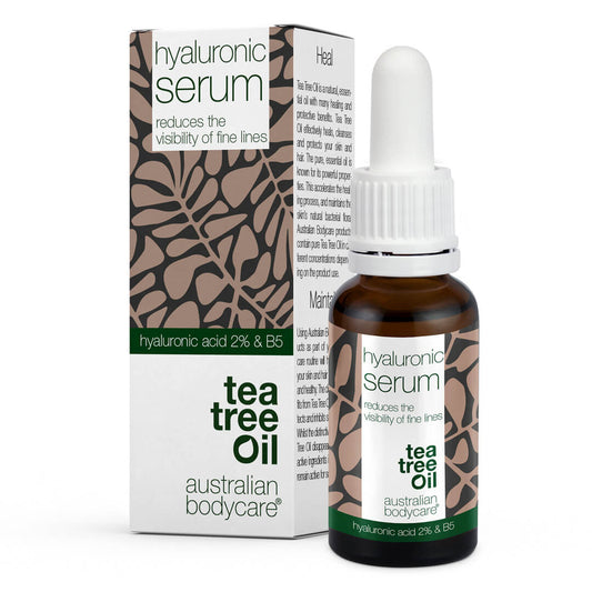 Hyaluronsäure Serum - Hyaluron serum mit Teebaumöl, Hyaluronsäure 2% und Vitamin B5 für feine Fältchen und trockene Haut