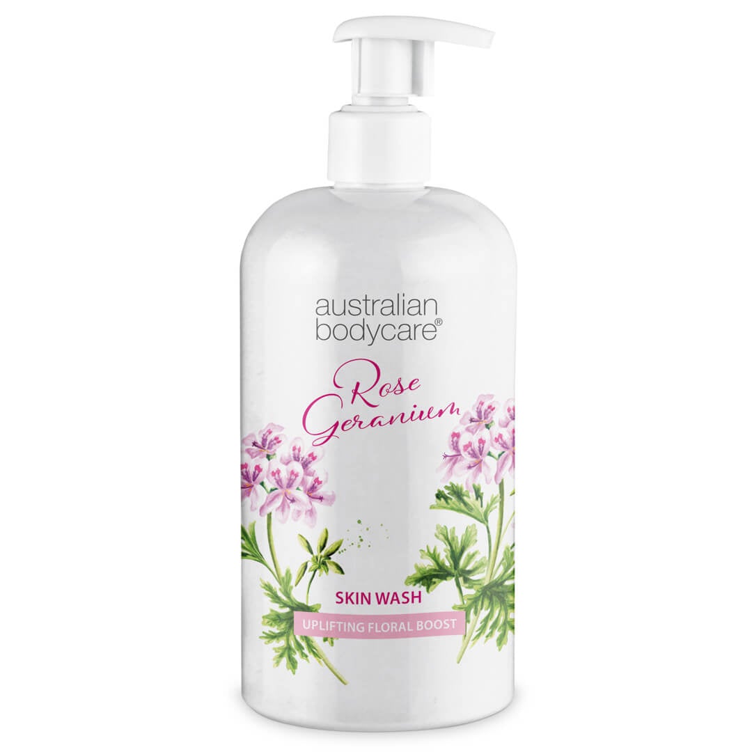 Professionelle Rose Geranium Skin Wash — Professionellen Duschgel mit Teebaumöl und Rose Geranium