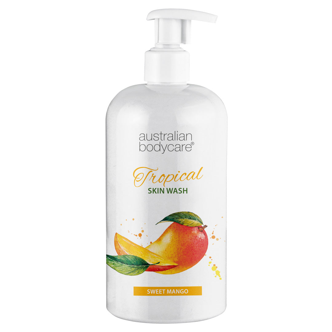 Tropical Skin Wash mit Mango — Duschgel mit Teebaumöl und Mango für eine saubere und gesunde Haut