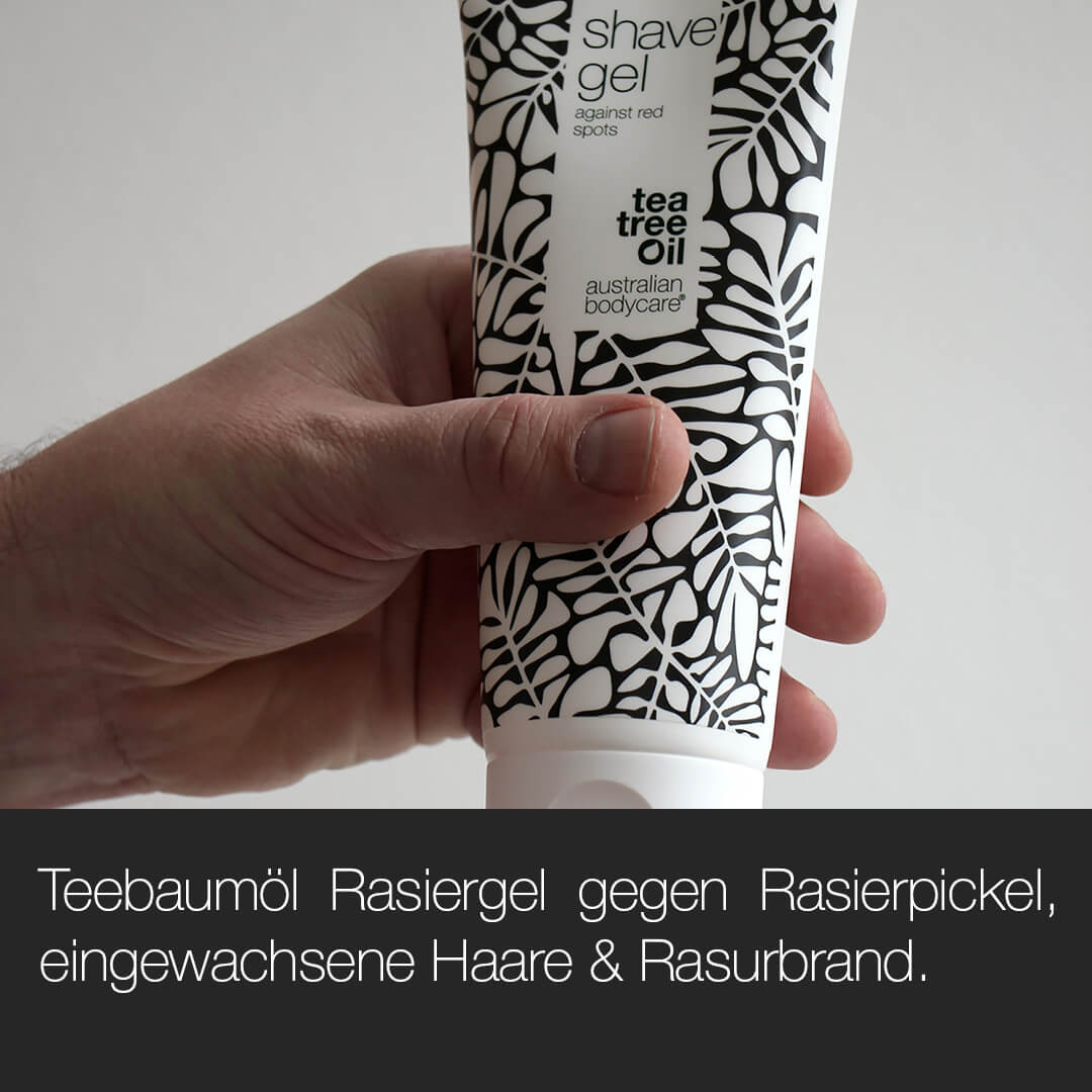 Rasiergel gegen Rasierpickel und Rasurbrand — Transparentes Rasiergel für Männer gegen Rasierpickel, eingewachsene Haare & Rasurbrand